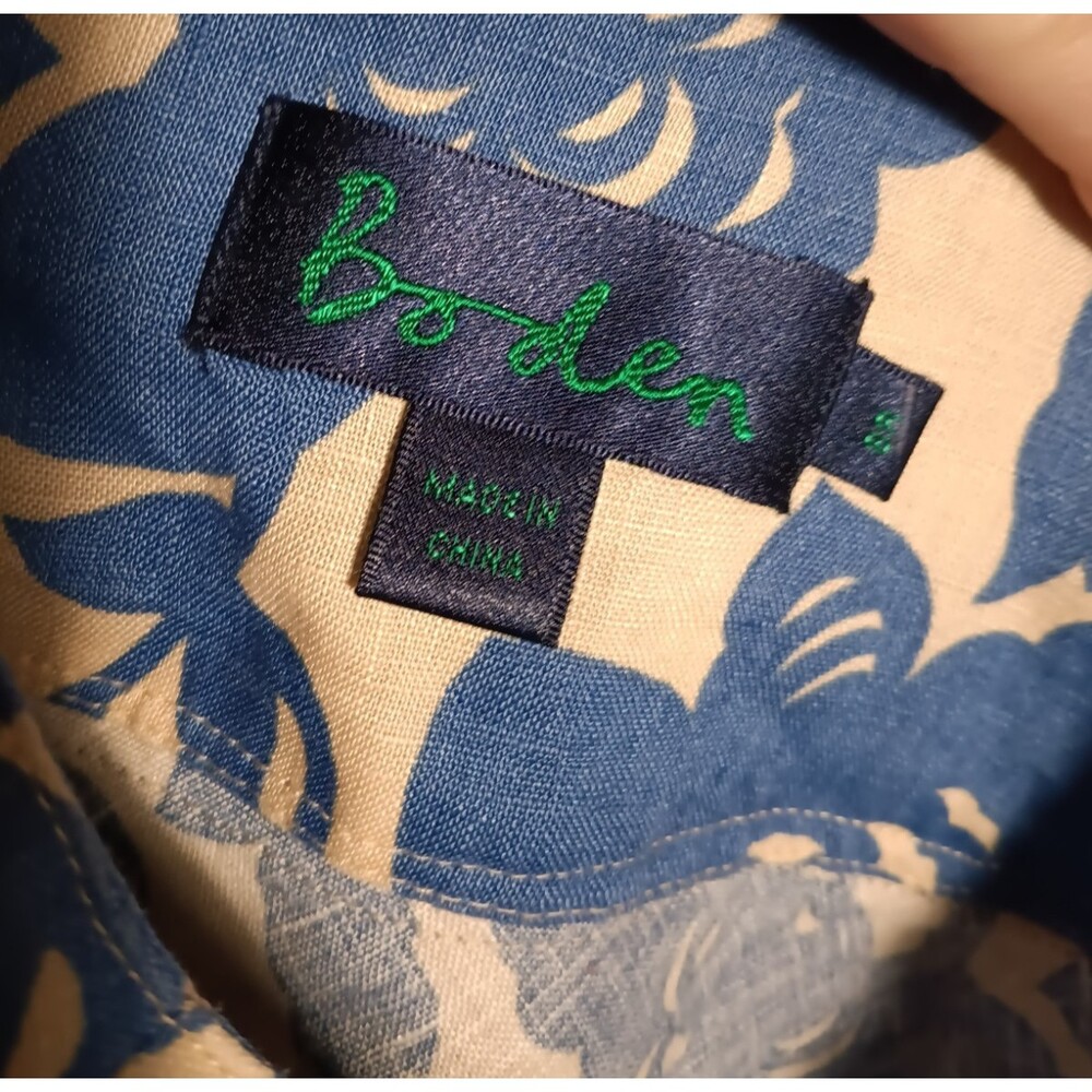 Boden Blue Floral Skirt 8R Side Zip Knee Length Cotton Print Preppy Womens - Picture 5 of 5